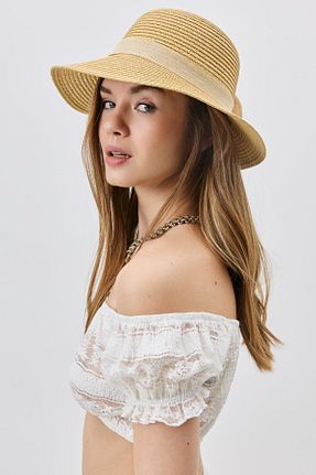 کلاه نارنجی زنانه حصیر C&CITY - کد 924463876