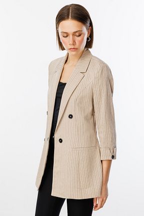 کت بژ زنانه Straight Ekol - کد 926648297