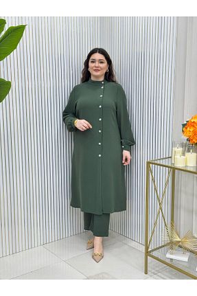 ست بالاتنه و پائین تنه حجاب خاکی زنانه رگولار GK - کد 926657120
