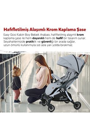 کالسکه طوسی Tek Elle Katlama Huggy - کد 926709534