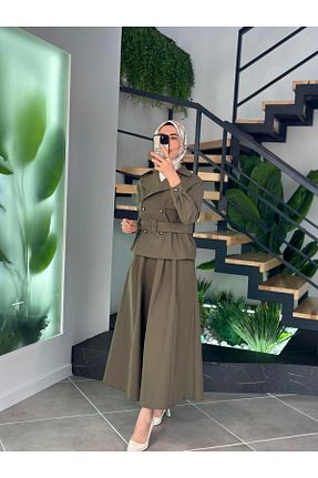 ست بالاتنه و پائین تنه خاکی زنانه رگولار Armine - کد 926643749