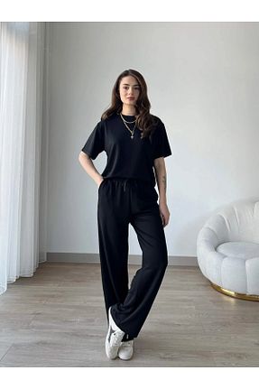 ست گرمکن مشکی زنانه Penye YAKAMEL - کد 926700480