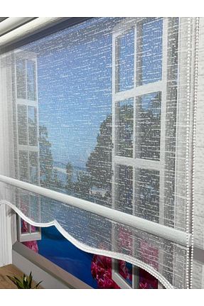 پرده کشوئی سفید کلاسیک Stor winella - کد 926715029