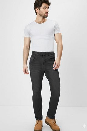 شلوار جین طوسی مردانه پاچه کوتاه CEDY DENIM - کد 234457500