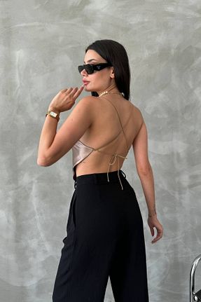 بلوز قهوه ای زنانه ساده oshebu - کد 926722734