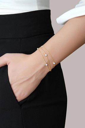 دستبند نقره زرد زنانه 925 عیار So Chic - کد 100397549
