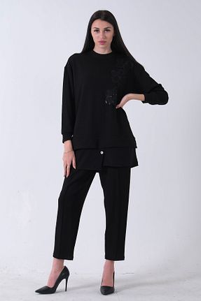 ست بالاتنه و پائین تنه مشکی زنانه بافتنی Feminist - کد 926726591