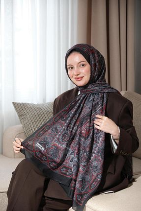 شال طوسی زنانه پنبه ای Baştacı - کد 884970875