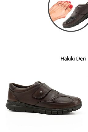 کفش کژوال قهوه ای زنانه چرم خالص GÖNDERİ(R) - کد 926753858