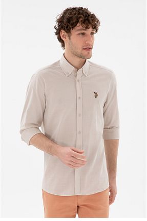 پیراهن بژ مردانه رگولار U.S. Polo Assn. - کد 926729465
