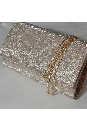 کیف مجلسی طلائی زنانه پارچه ای Şarra Gossi - کد 839519858