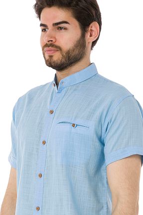 پیراهن آبی مردانه رگولار TCT TEKSTİL - کد 926750995