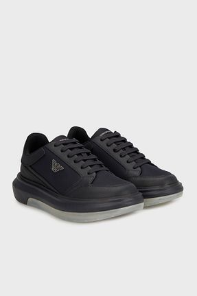 کفش اسنیکر سرمه ای مردانه بند دار Emporio Armani - کد 926758459