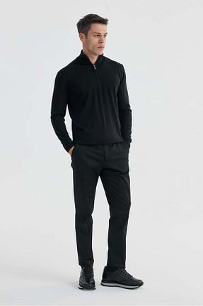 شلوار پارچه ای سرمه ای مردانه فاق نرمال Jakamen - کد 926760530