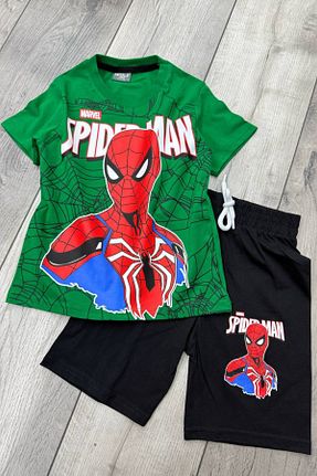 ست بالاتنه و پائین تنه سبز بچه گانه بافتنی Spiderman - کد 926761785