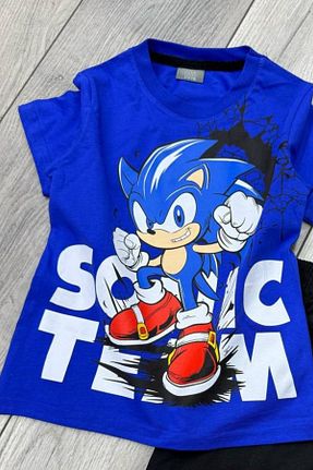 ست بالاتنه و پائین تنه آبی بچه گانه بافتنی Sonic - کد 926758729
