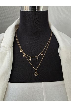 گردنبند استیل ( فولاد ) زرد زنانه استیل (فولاد) shop - کد 926758503