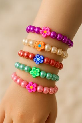 دستبند جواهر رنگی بچه گانه مروارید TwinsCollection - کد 895207395