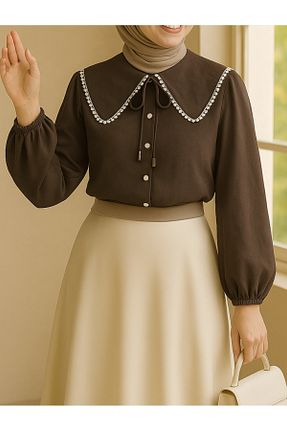 پیراهن قهوه ای زنانه رگولار Modamorfo - کد 925828486