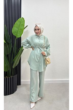 ست بالاتنه و پائین تنه حجاب رنگی زنانه گشاد BRN IŞIK TESETTÜR - کد 926819025