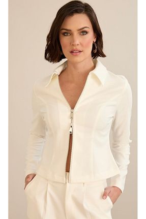 کت سفید زنانه تنگ OYERGA MODA - کد 926822944