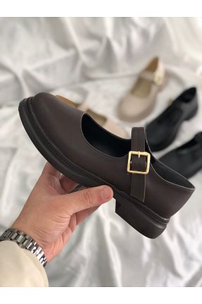 بابت قهوه ای زنانه چرم مصنوعی Hg Ayakkabı - کد 926818438