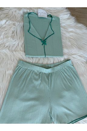 ست لباس راحتی سبز زنانه ساده Pijamacs - کد 926843524