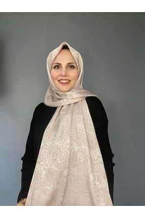 شال طوسی زنانه ابریشم The Message - کد 926850126