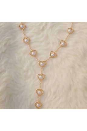 گردنبند جواهر متالیک زنانه روکش طلا Anziano bijuteri - کد 926852949
