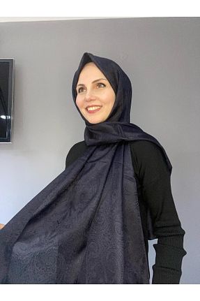 شال سرمه ای زنانه ابریشم The Message - کد 926850136