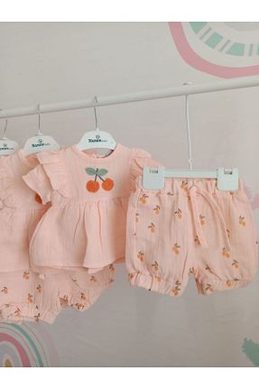 ست نوزادی نارنجی بچه گانه پنبه ای Nanon Baby - کد 926853674
