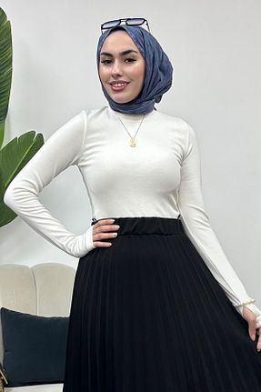 بلوز سفید زنانه ساده Tesettür Diyarı - کد 926863003