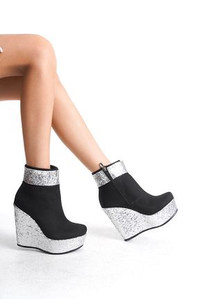 بوت / نیم بوت مشکی زنانه چرم مصنوعی owwox club - کد 353336257