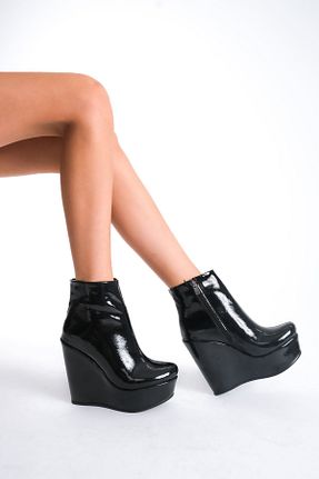 بوت / نیم بوت مشکی زنانه چرم مصنوعی owwox club - کد 863158843