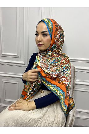 شال رنگی زنانه ابریشم NEDEFİT - کد 926869098