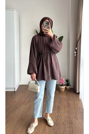 پیراهن حجاب قهوه ای زنانه مام فیت MOONSC - کد 926899926