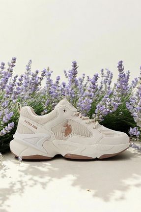 کفش اسنیکر بژ زنانه بند دار U.S. Polo Assn. - کد 926897941