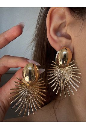 گوشواره جواهر طلائی برنجی ESMECO - کد 926913578