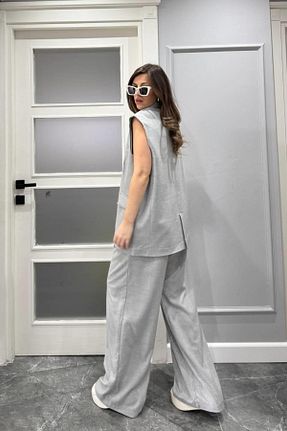 ست بالاتنه و پائین تنه طوسی زنانه بافتنی Banu Angay - کد 926913577