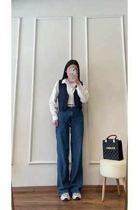 شلوار جین آبی زنانه پاچه پهن Zims Butik - کد 926718321