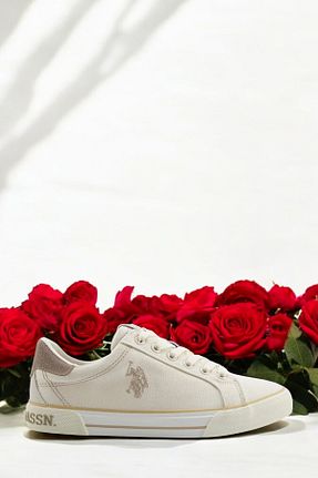 کفش اسنیکر بژ زنانه بند دار U.S. Polo Assn. - کد 926923352
