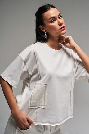 تیشرت نباتی زنانه اورسایز its basic - کد 926924929