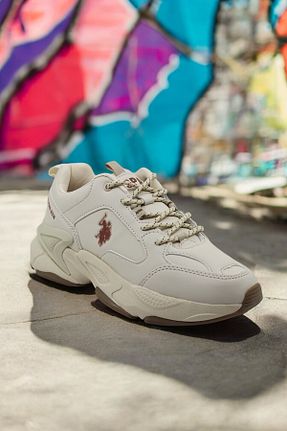 کفش اسنیکر بژ زنانه بند دار U.S. Polo Assn. - کد 926925725