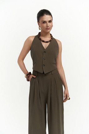 ست بالاتنه و پائین تنه خاکی زنانه MAİ COLLECTİON - کد 926933769