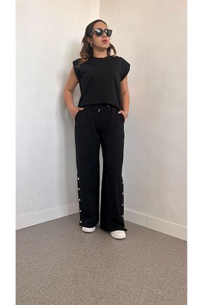 ست بالاتنه و پائین تنه مشکی زنانه بافتنی Gizybutik - کد 926934916