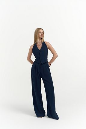 ست بالاتنه و پائین تنه سرمه ای زنانه MAİ COLLECTİON - کد 926933787
