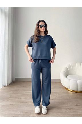 ست بالاتنه و پائین تنه طوسی زنانه پنبه ای İKLİM LİFE - کد 926938714