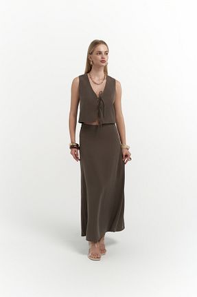 ست بالاتنه و پائین تنه قهوه ای زنانه MAİ COLLECTİON - کد 926944714