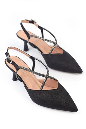 کفش استایلیتو مشکی پاشنه نازک KARVENSHOES - کد 926939429