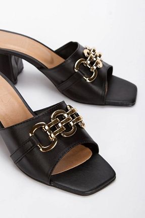 دمپائی مشکی زنانه چرم مصنوعی SOFT FASHION - کد 926948105